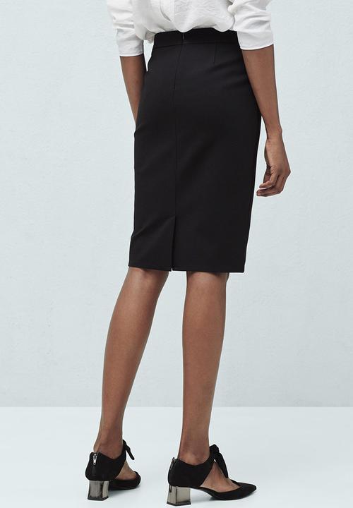 MANGO - Mesh Pencil Skirt Black