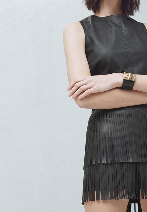 MANGO - Fringed Skirt Black