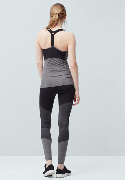 MANGO - Technical Racerback Tank Top Mid Grey