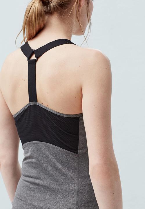 MANGO - Technical Racerback Tank Top Mid Grey