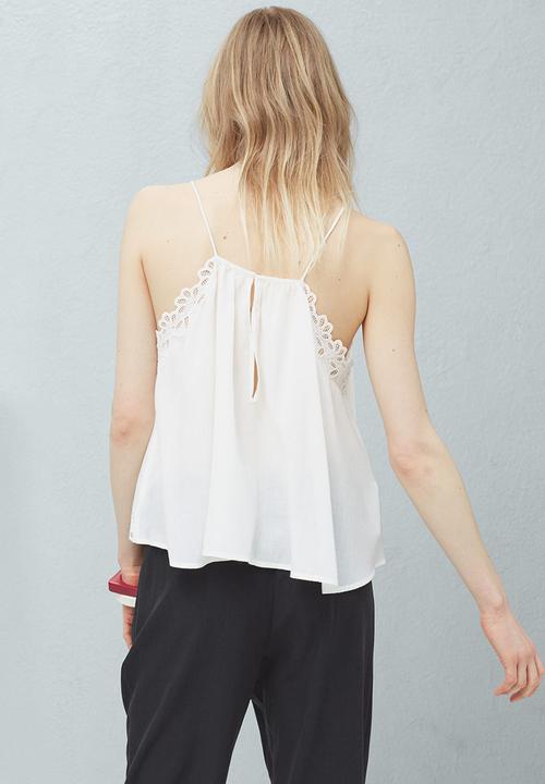 MANGO - Applique Trim Cami White