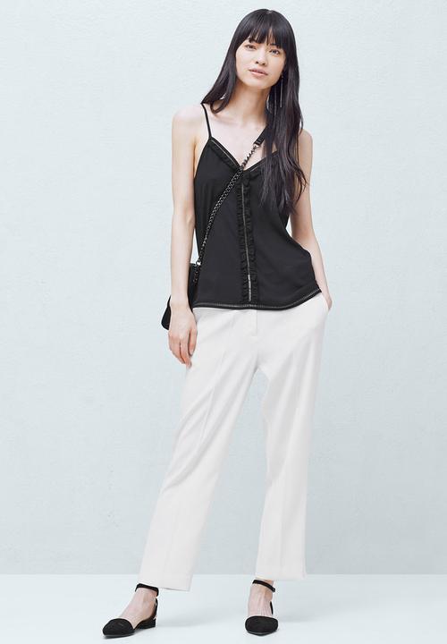 MANGO - Decorative Frill Cami Black