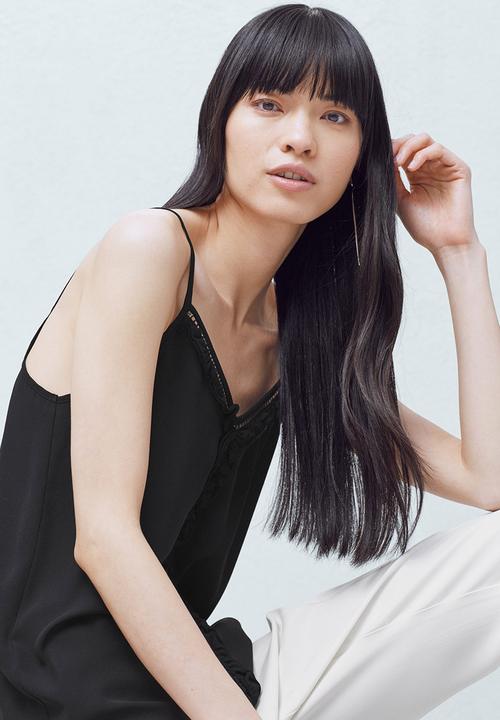 MANGO - Decorative Frill Cami Black