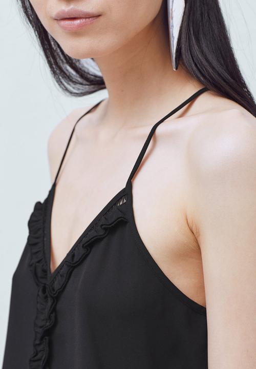 MANGO - Decorative Frill Cami Black
