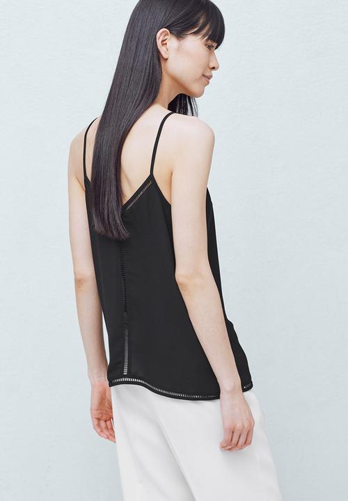 MANGO - Decorative Frill Cami Black
