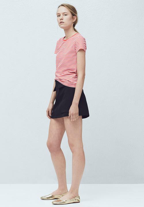 MANGO - Striped Logo T-shirt Multi-colour