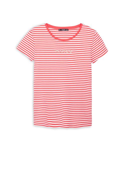 MANGO - Striped Logo T-shirt Multi-colour