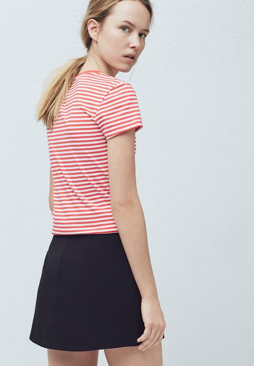 MANGO - Striped Logo T-shirt Multi-colour
