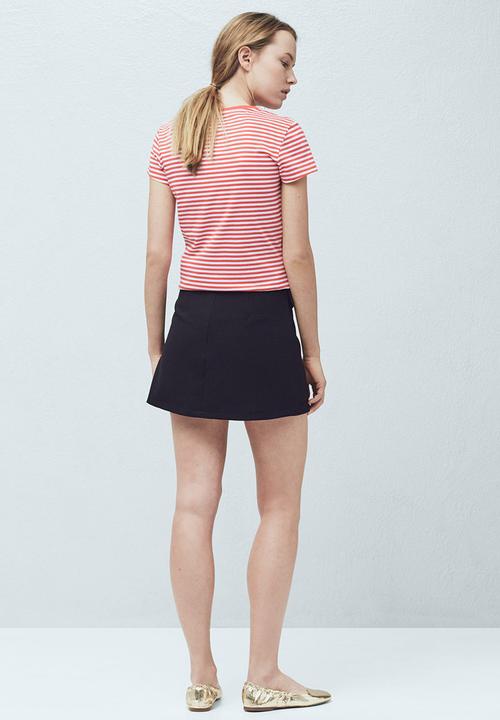 MANGO - Striped Logo T-shirt Multi-colour