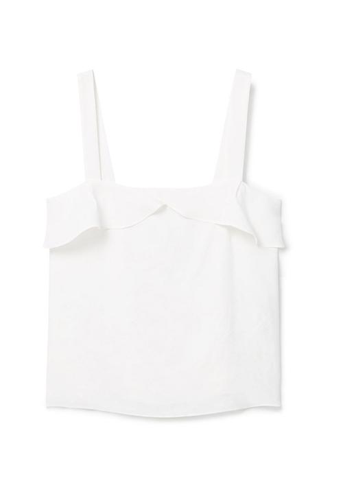 MANGO - Ruffled Camisole White