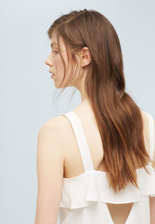 MANGO - Ruffled Camisole White