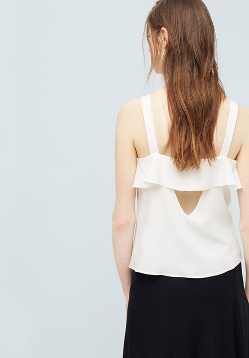 MANGO - Ruffled Camisole White