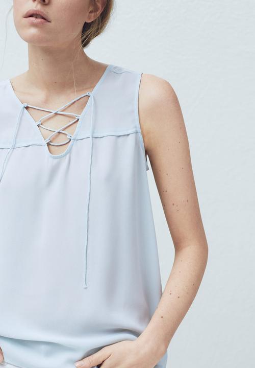 MANGO - Braided Cord Top Pale Blue