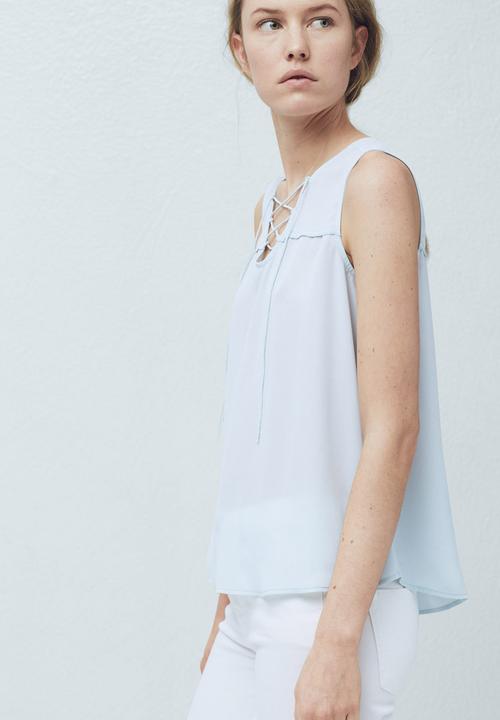 MANGO - Braided Cord Top Pale Blue