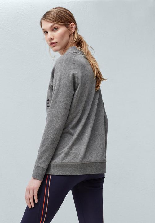MANGO - Yoga Printed Hoodie Mid Grey