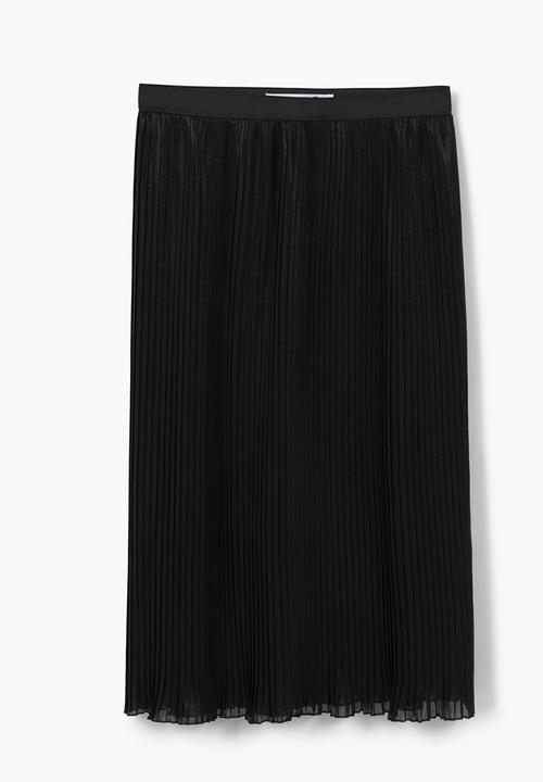 MANGO - Pleated Skirt Black