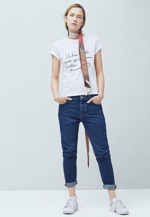 MANGO - Printed T-shirt White