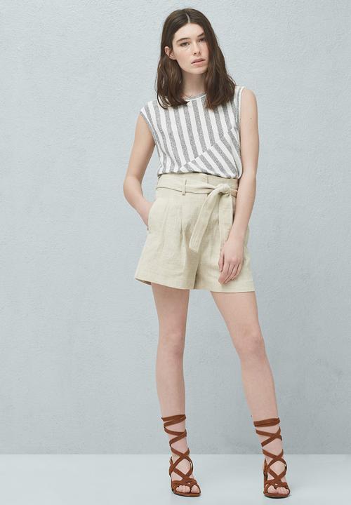 MANGO - Striped Tank Top Grey