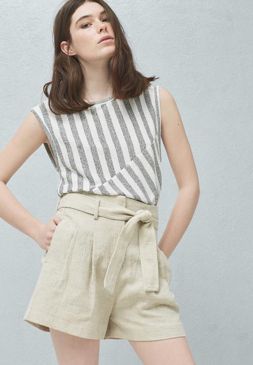 MANGO - Striped Tank Top Grey