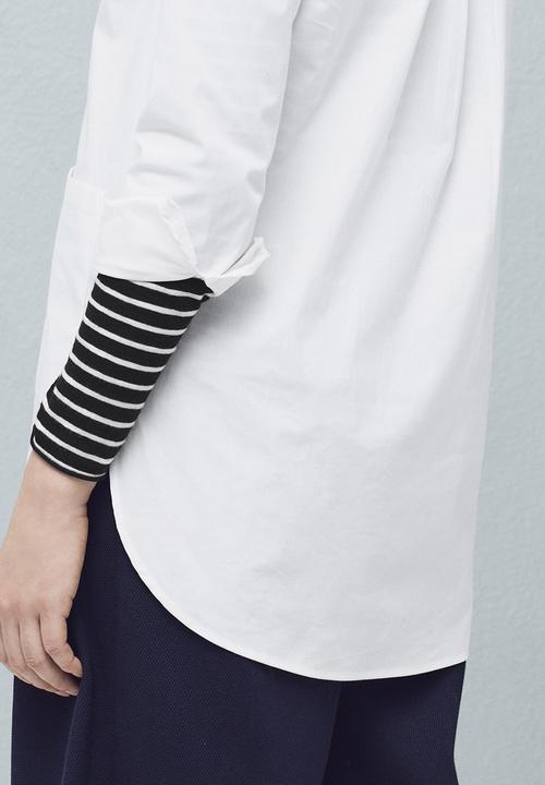 MANGO - Chest-pocket Cotton Shirt White