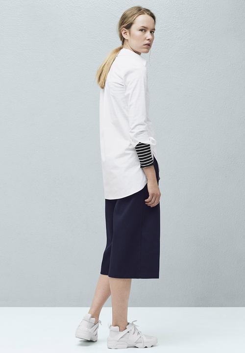 MANGO - Chest-pocket Cotton Shirt White