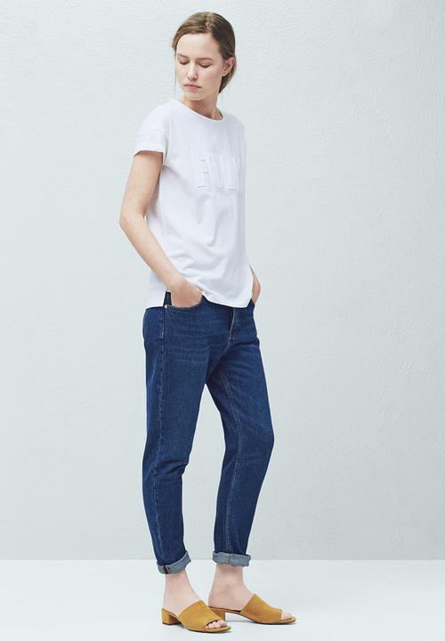 MANGO - Embossed T-shirt White