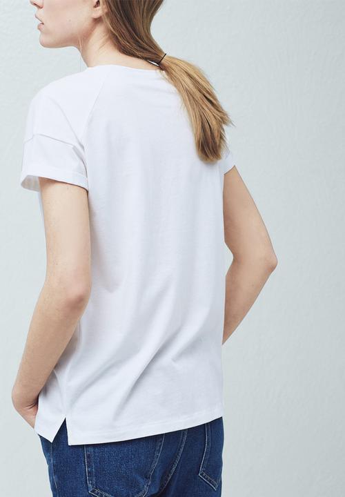 MANGO - Embossed T-shirt White