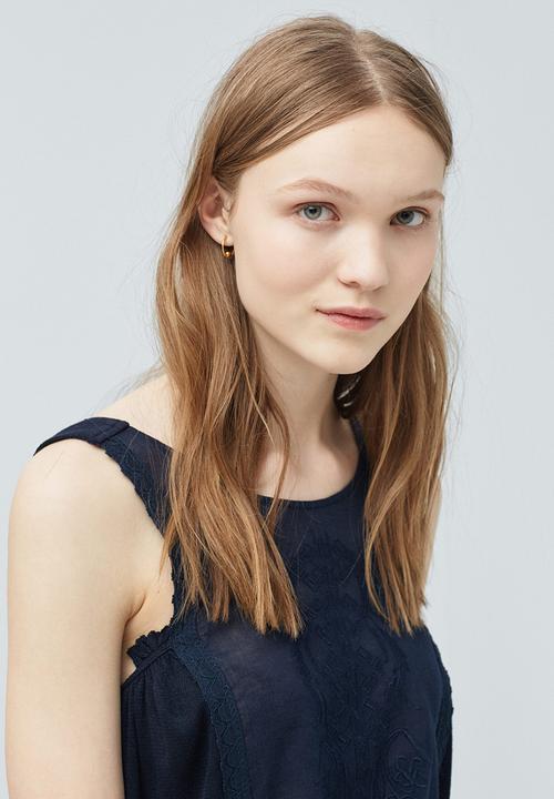 MANGO - Embroidered Panel Top Navy