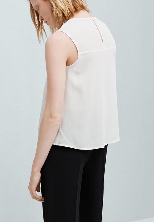 MANGO - Decorative Trim Panel Blouse White