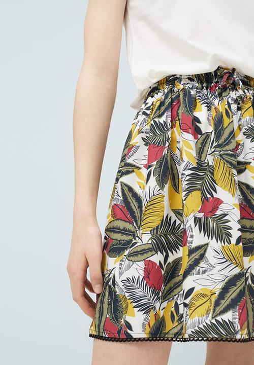 MANGO - Tropical Print Skirt Multi-colour