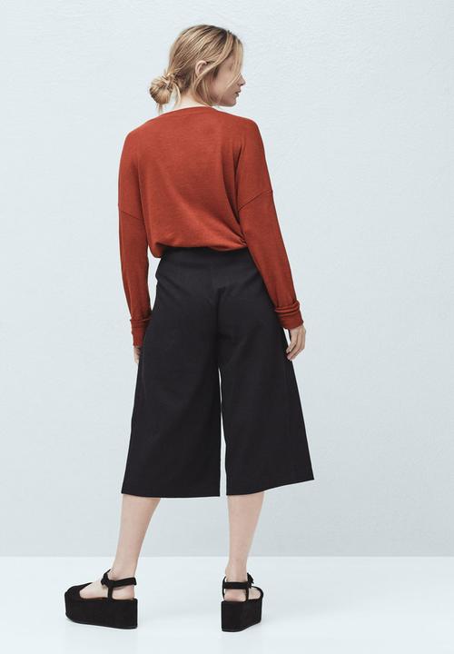 MANGO - Fine Knit T-shirt Mid Brown