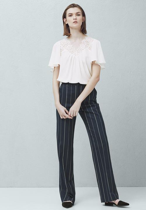MANGO - Lace Detail Blouse Milk