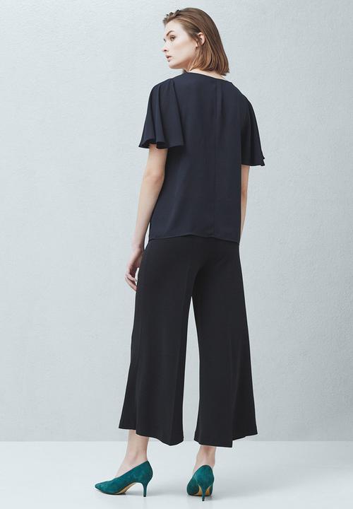 MANGO - Lace Detail Blouse Navy