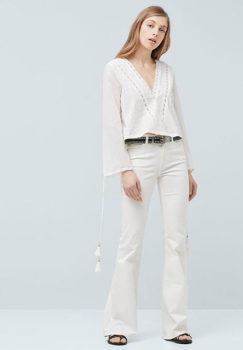 MANGO - Anglaise Blouse White