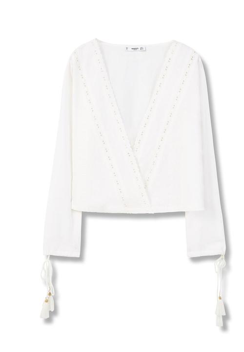 MANGO - Anglaise Blouse White