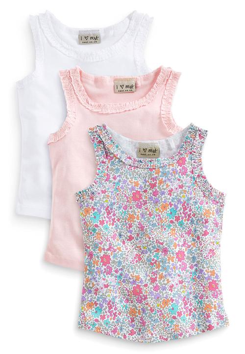Next - Frill Vests 3-Pack Multi-Colour