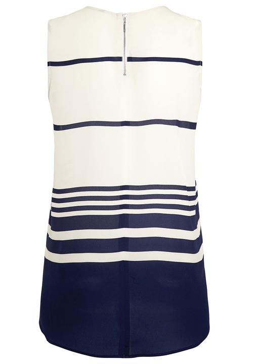 Next - Blue striped woven vest Navy