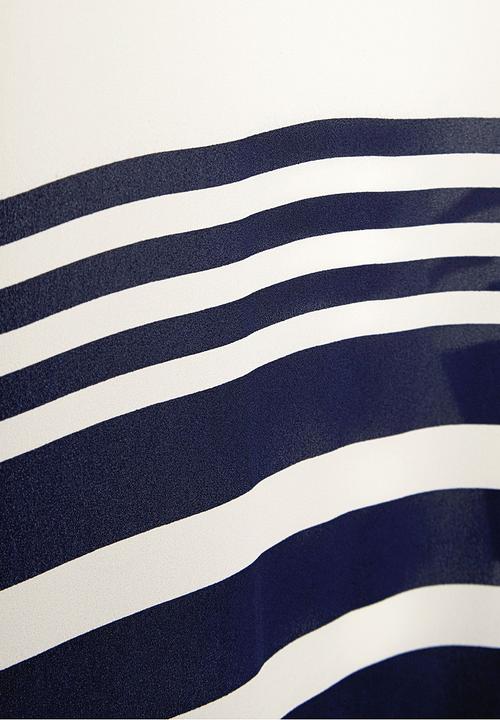 Next - Blue striped woven vest Navy