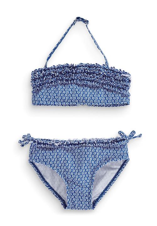 Next - Blue Tile-print Bikini Mid Blue