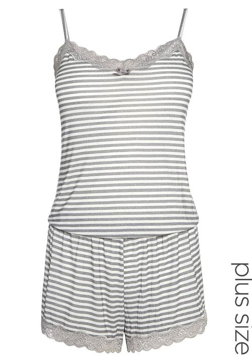 Next - Striped playsuit Grey