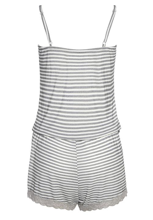 Next - Striped playsuit Grey