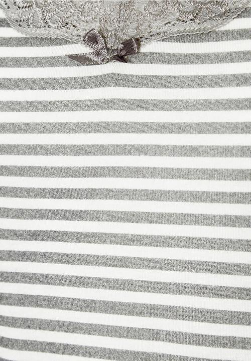 Next - Grey striped playsuit pale Grey