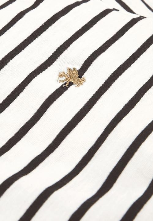 Next - Ecru Stripe T-Shirt Black/White