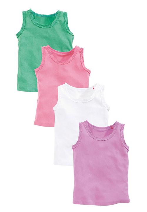 Next - 4-Pack Frill Vests Multi-Colour