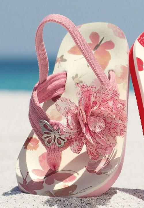 Next - Butterfly Corsage Flip-Flops Pale Pink