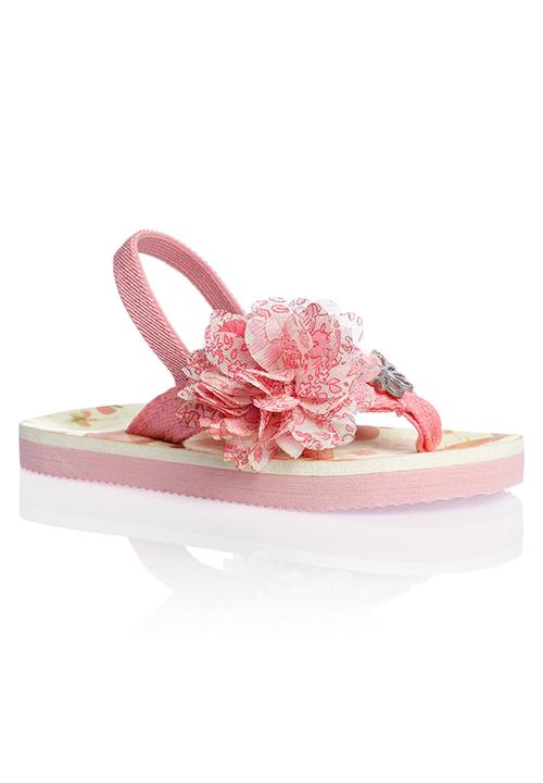 Next - Butterfly Corsage Flip-Flops Pale Pink