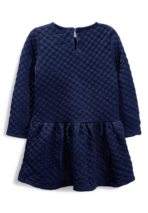 Next - Spot Textured Dress Navy