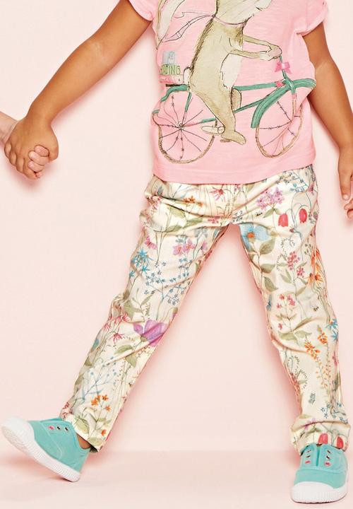 Next - Ecru Floral Skinny Jeans Multi-Colour
