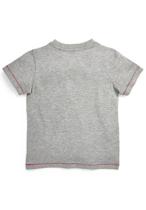 Next - Applique Car T-Shirt Pale Grey