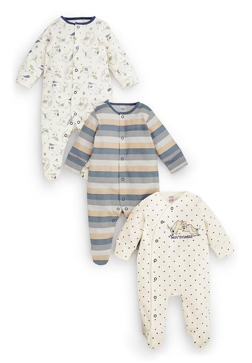 Next - Best Friend Dog Sleepsuits 3-Pack Multi-Colour